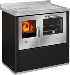 Kökspanna EK90 är en modern och snygg vattenmantlad kökspanna med ugn, miljövänlig förbrännin