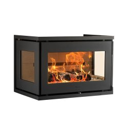 Spiskasett Prestige matchar moderna inredningar, och med glas på upp till tre sidor kan du njuta av elden från alla håll.