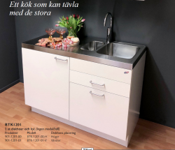 Trinettekök- Minikök BTK1201(ETN1250) har har 2 st diskhoar och kyl, (ingen modul/häll)