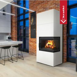 Braskamin SIMPLE 8HBS är en modern, snygg, effektiv och miljövänlig kamin med en färdiggjord stålkonstruktion i svart alternativ